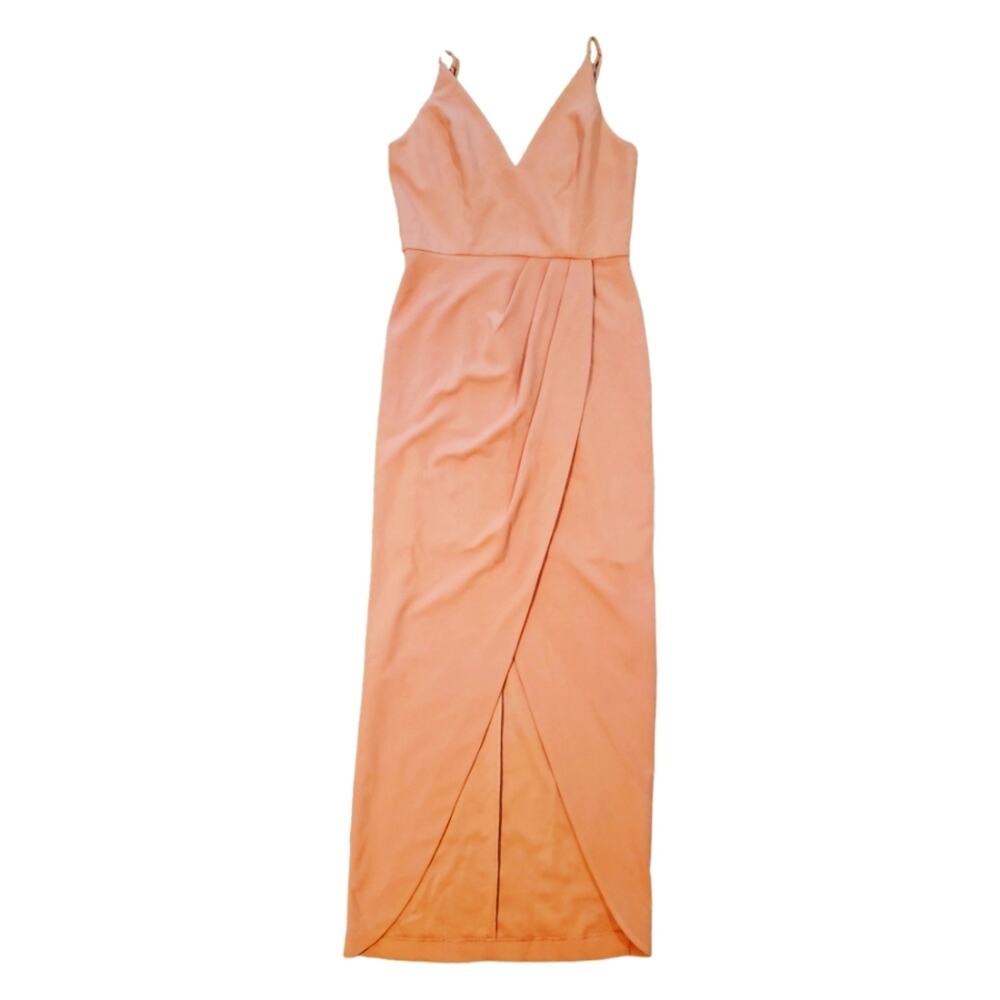 WAYF Dusty Rose Pink Tulip Wrap Maxi Dress Size Small Bridesmaid Formal